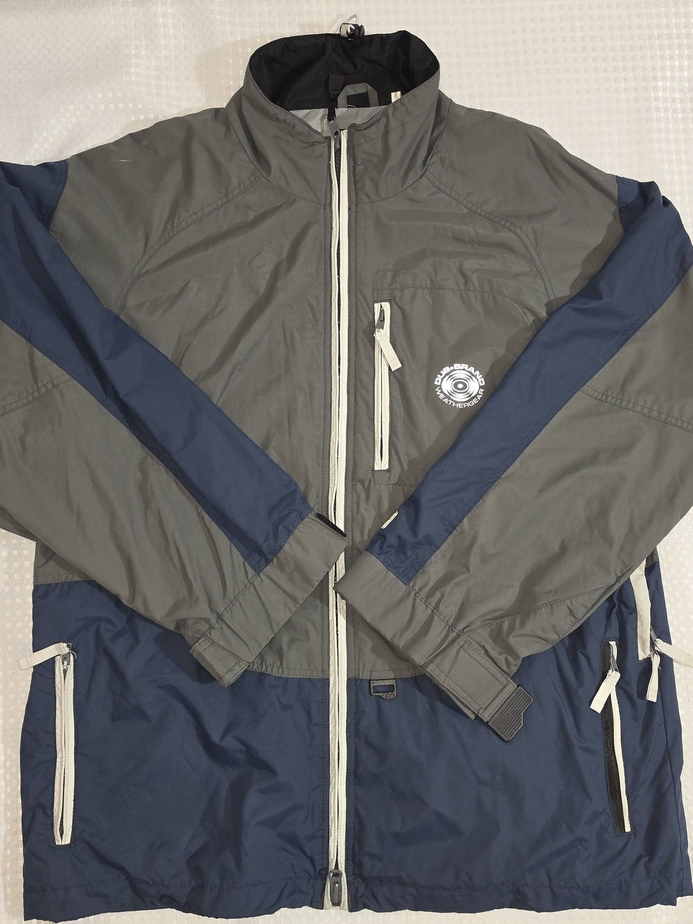Vintage DUB Brand Weathergear Snowboard Jacket Mens XL Grey Navy Techwear Men's